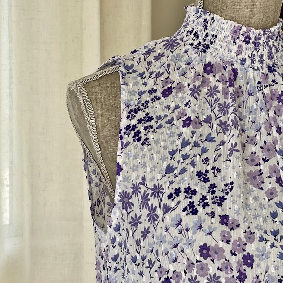 Rachel Zoe Sleeveless Lilac Floral Top - Picture 5 of 10
